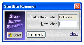 Change Start Button Text Using StartBtn Renamer.